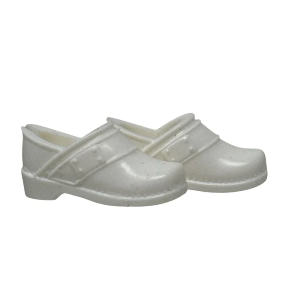 Mattel White Clog Shoes Barbie Fashionistas Footwear Doll Accessories